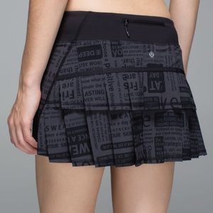 Lululemon Pacesetter Black Quotes Skirt